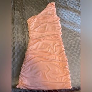 SHEIN Essnce One Shoulder Ruched Bodycon Dress